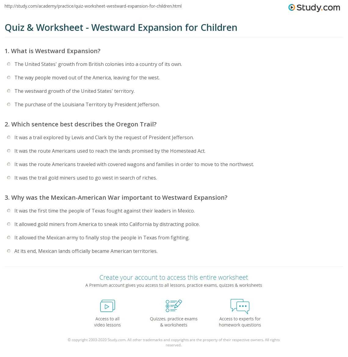 1.07 westward expansion exam answers