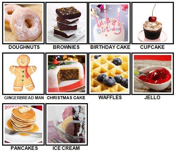 100 pics dessert answers