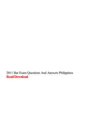 2011 bar exam questions and answers