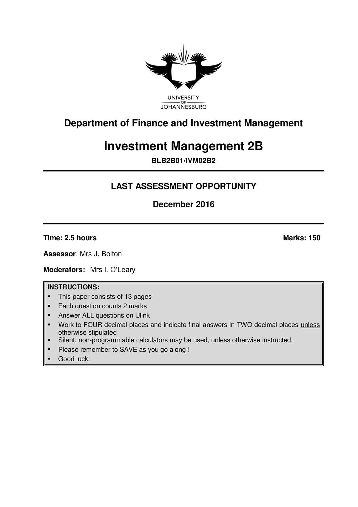 investment management exam questions and answers