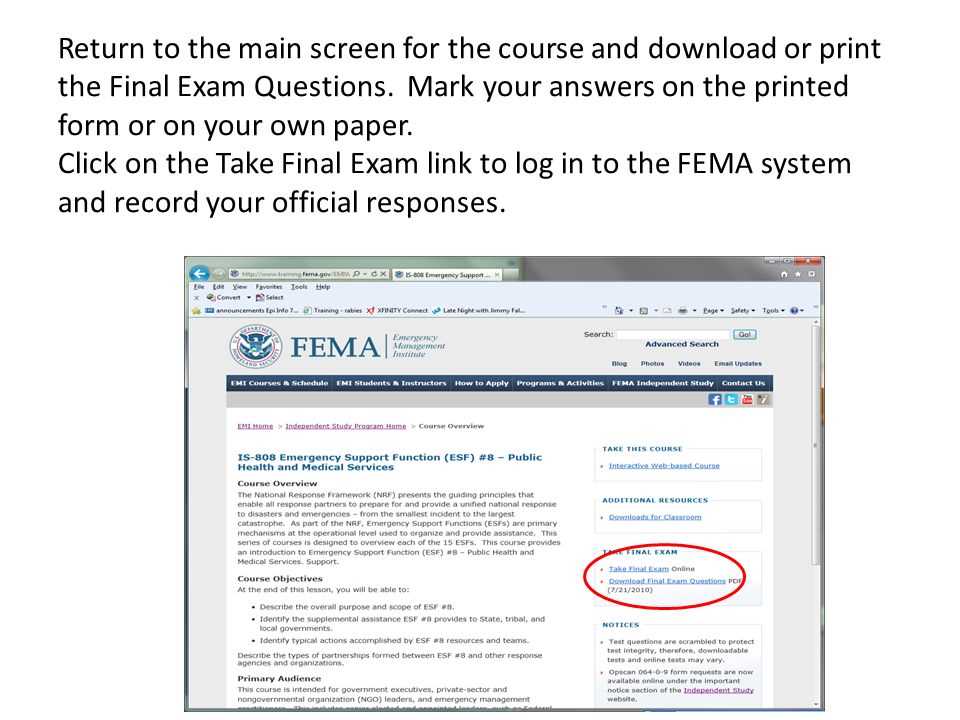 fema training answers