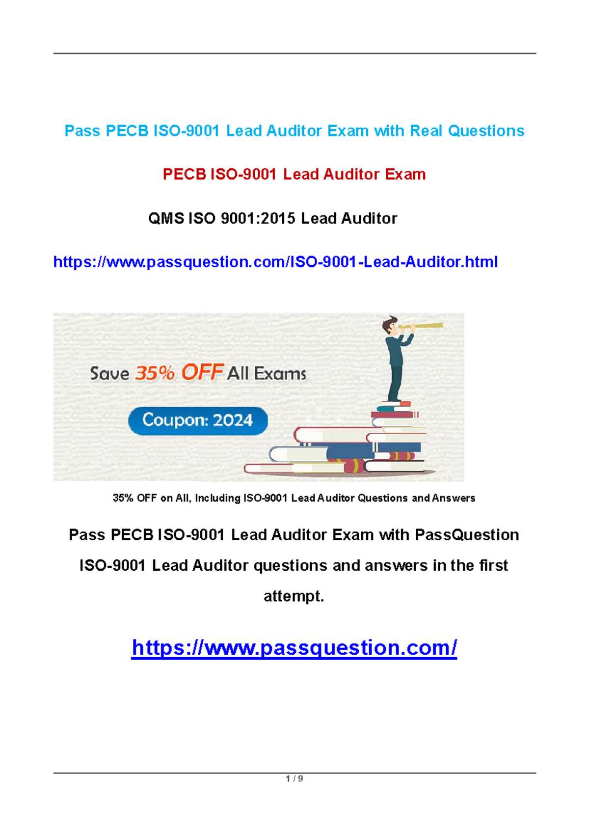 iso 9001 lead auditor exam questions and answers