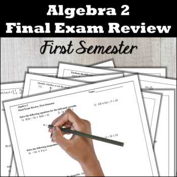 algebra 2 semester exam review answers