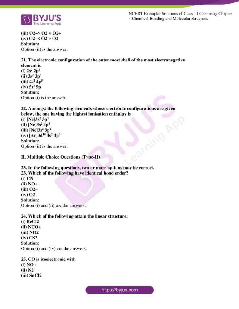 chemical bonding exam questions and answers