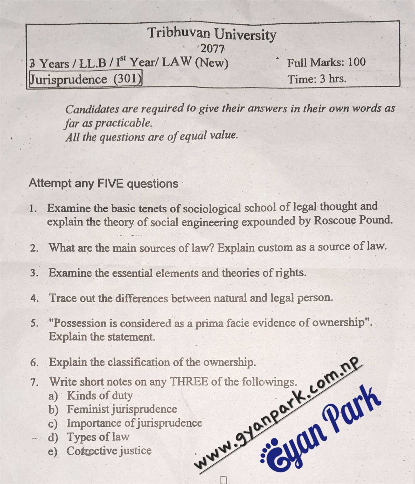 evidence exam model answer