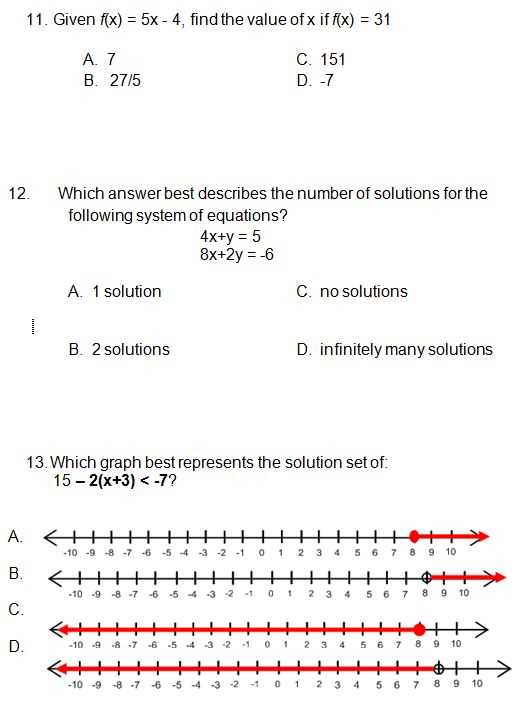 algebra 1 end of course exam practice test answers