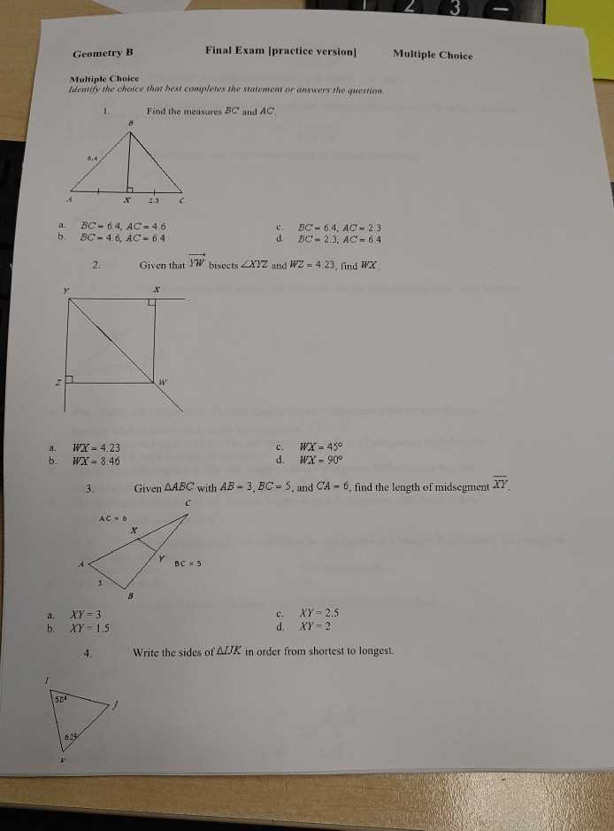 first semester exam geometry review packet answer key