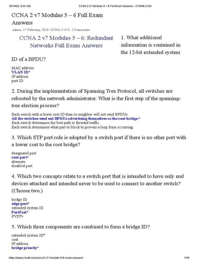 ccna chapter 6 exam answers