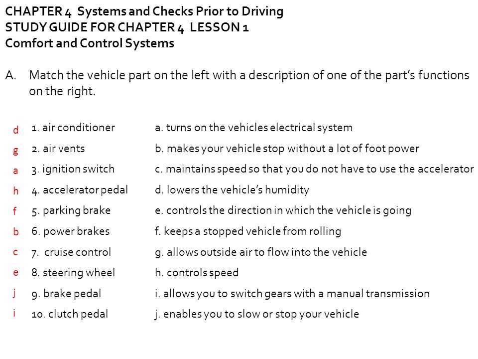 drivers ed exam answers