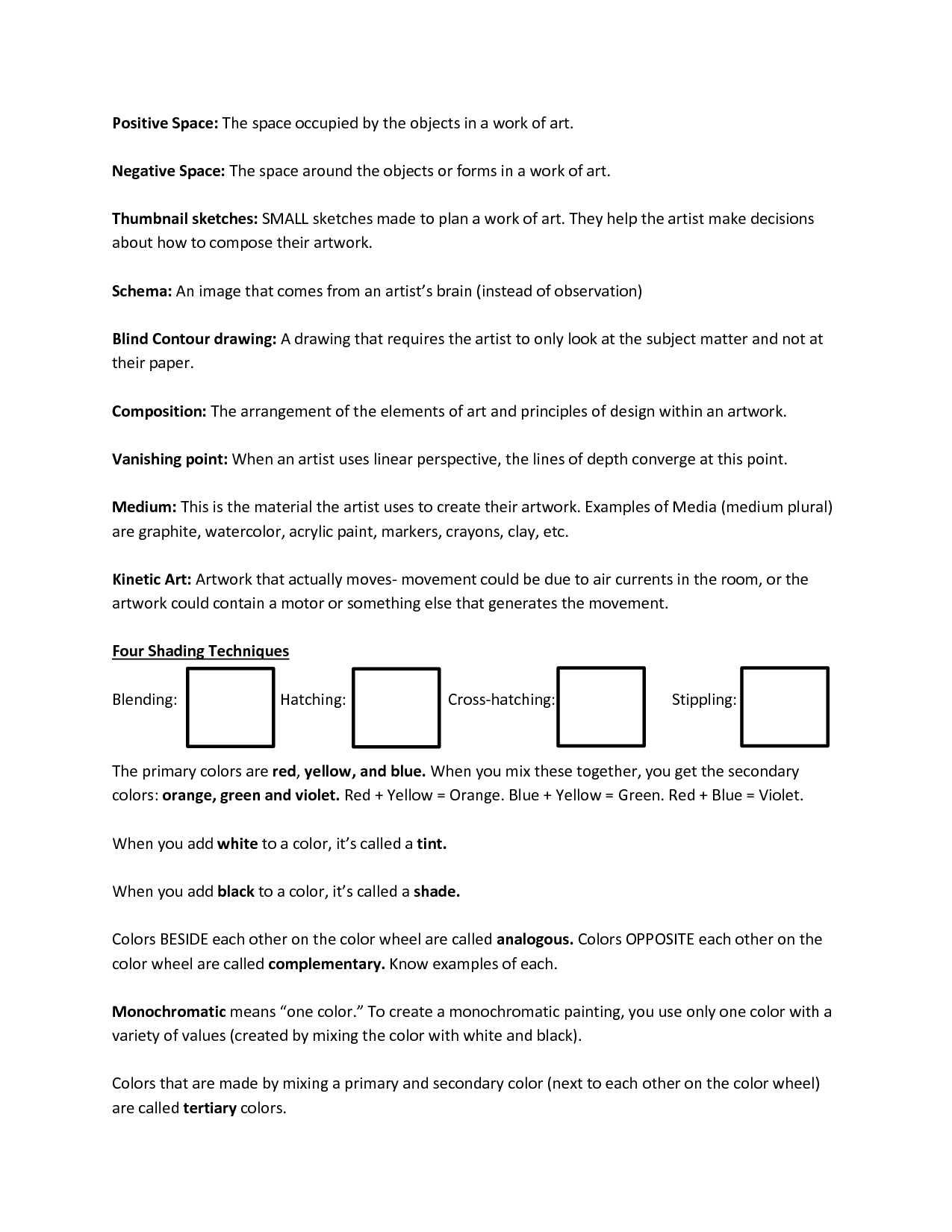 art final exam answers