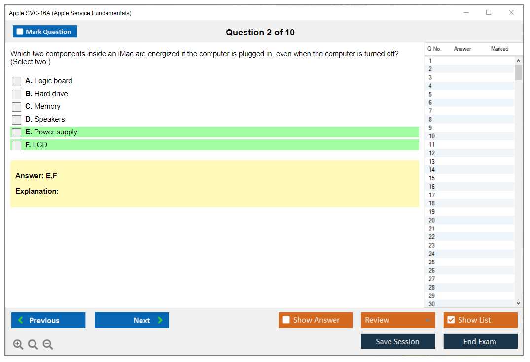 apple service fundamentals exam svc 17a answers