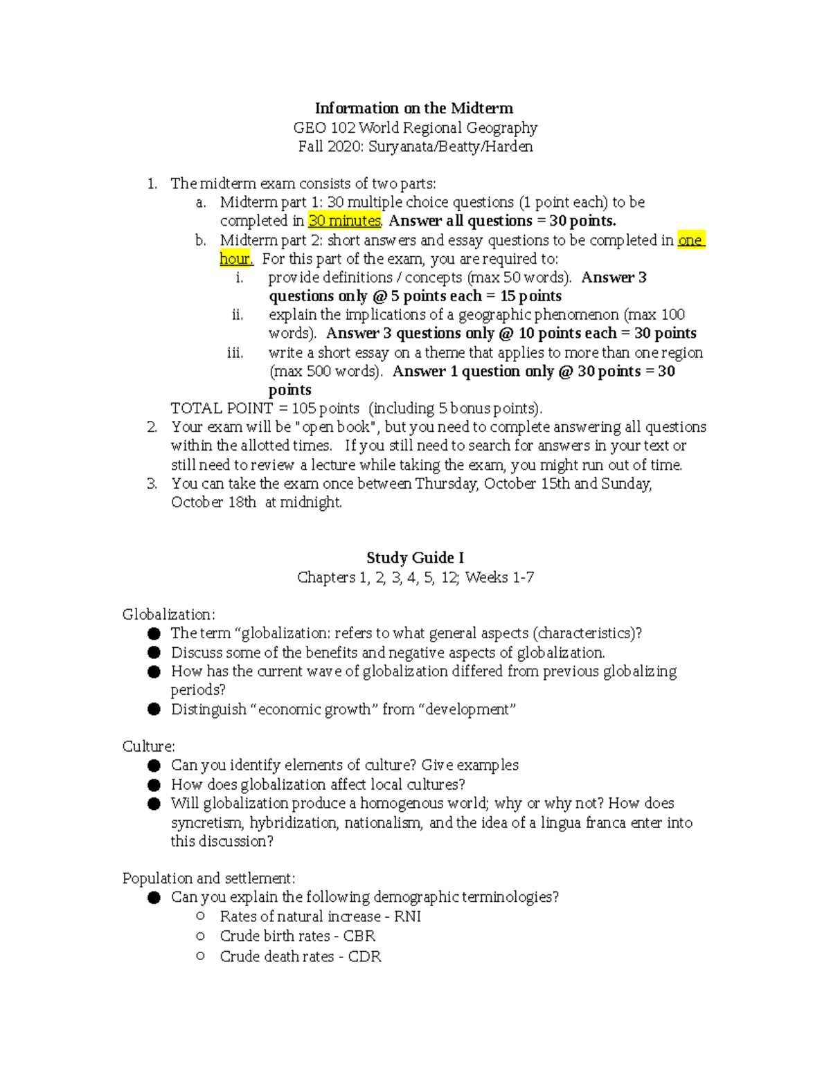 world geography midterm exam study guide answers