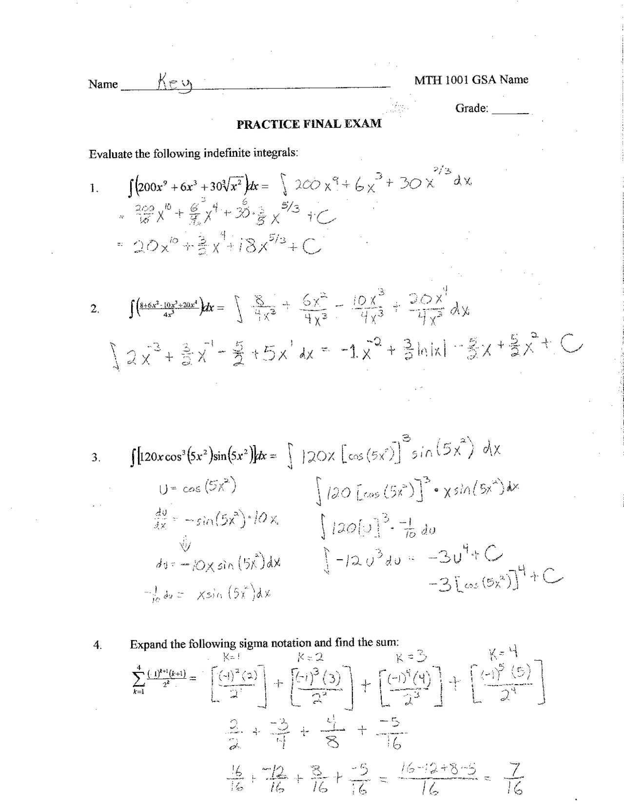 calculus 1 practice exam