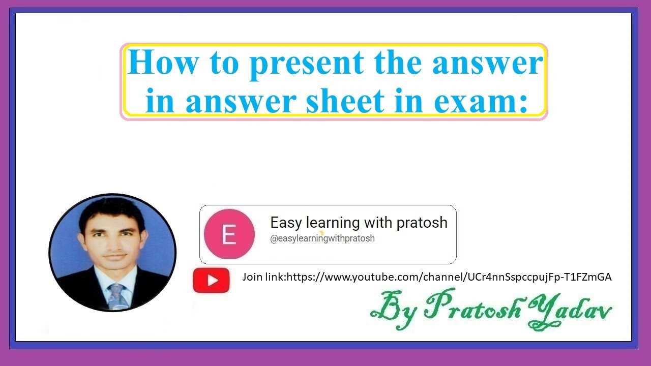 how to present answers in board exams