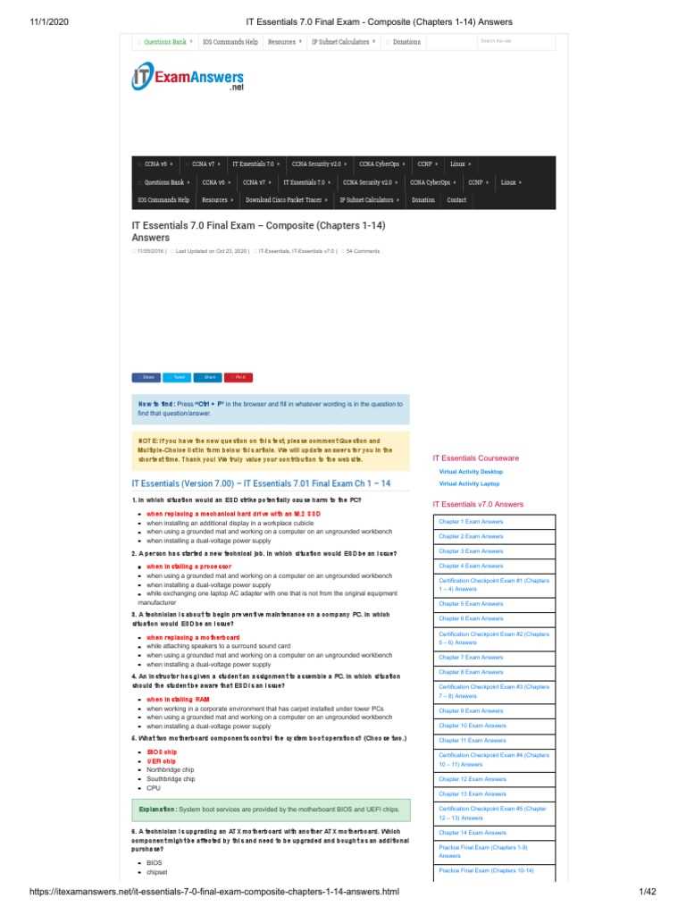 it essentials chapter 10 14 final exam answers