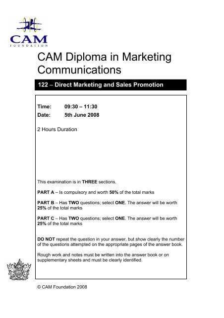 how to answer marketing exam questions