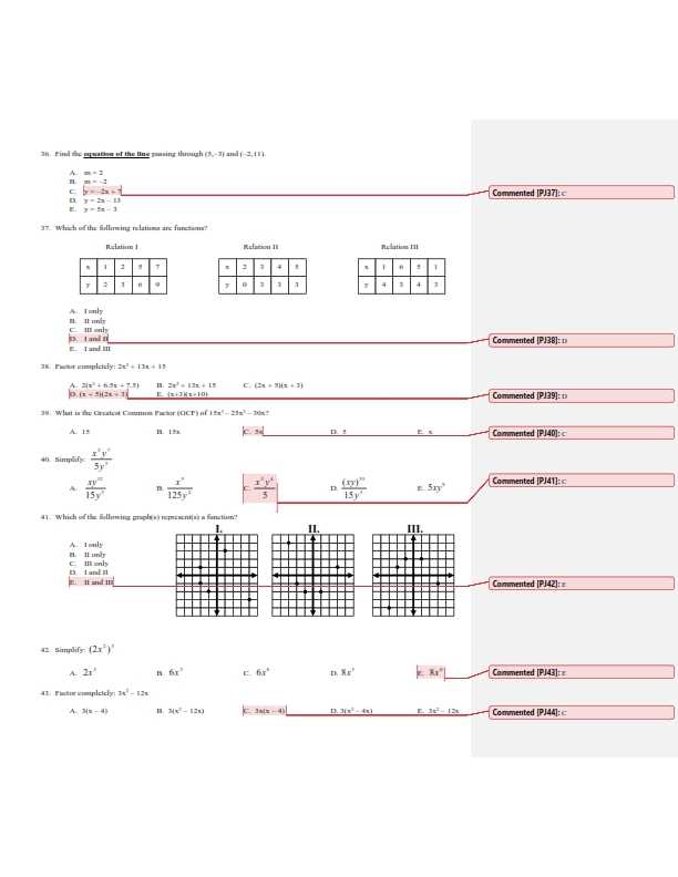 financial algebra final exam answer key