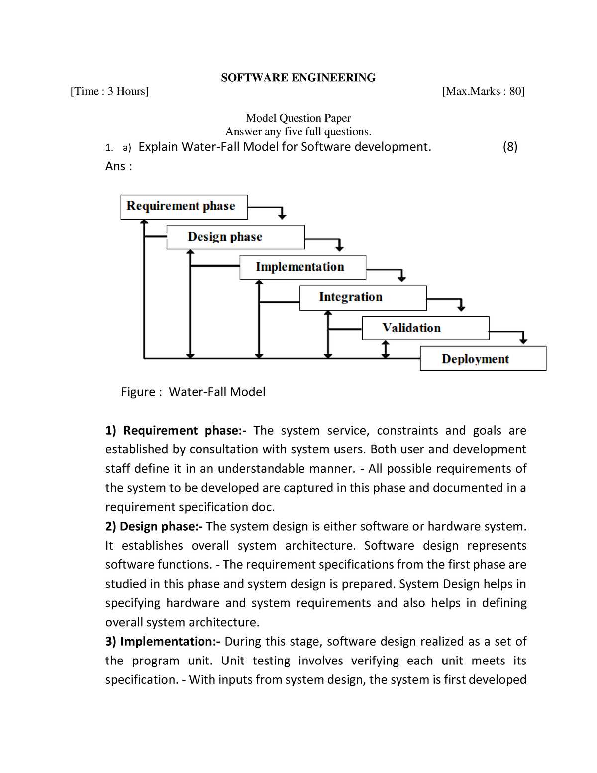 software engineering final exam questions and answers