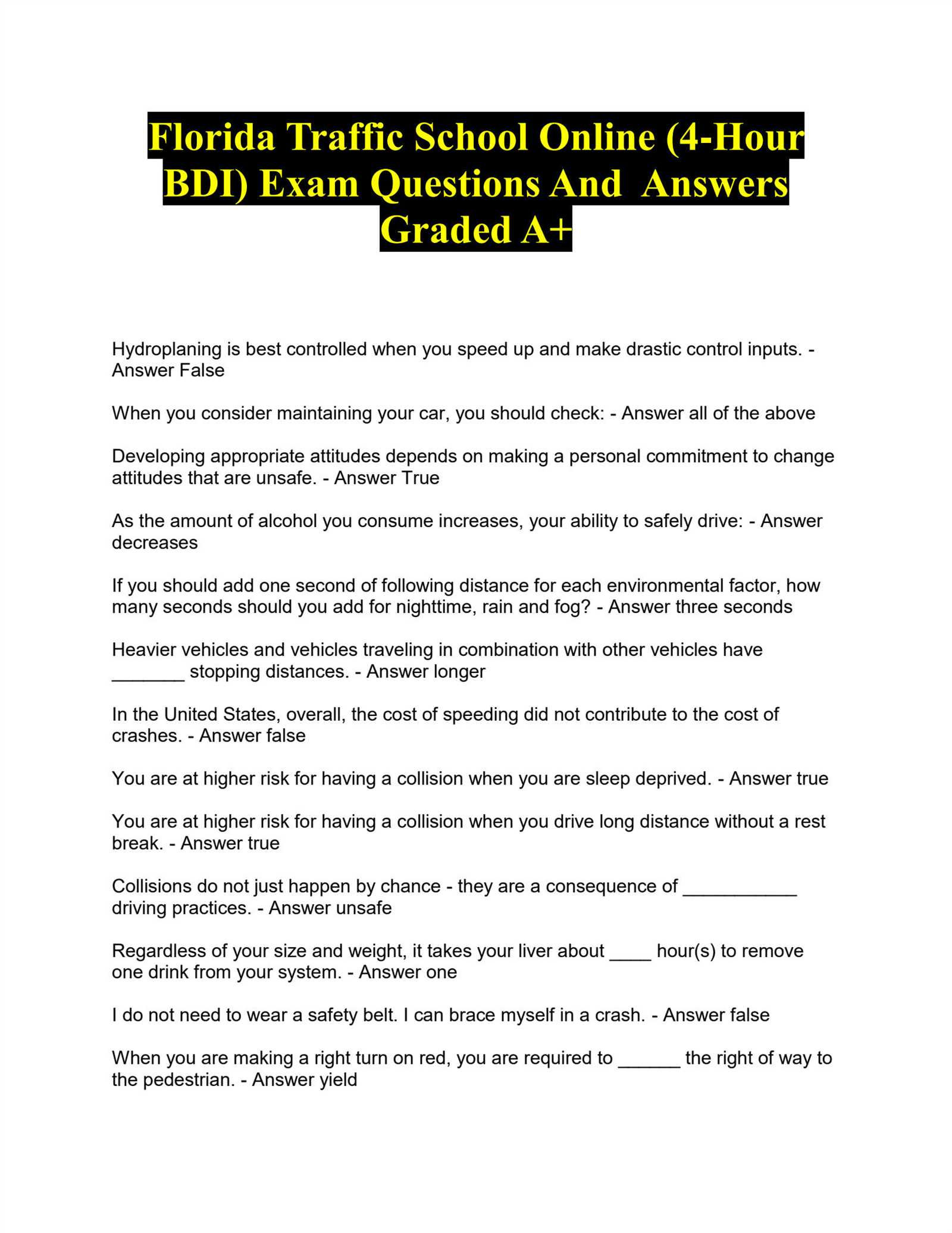 bdi course final exam answers florida