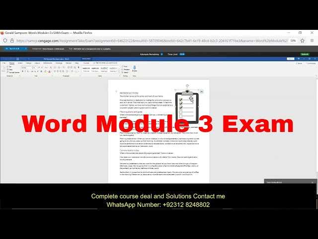 cengage excel module 3 sam exam answers