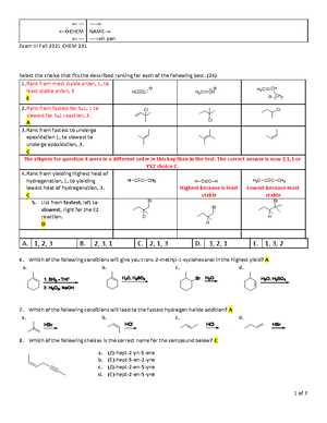 acs organic chemistry exam 2025 answers