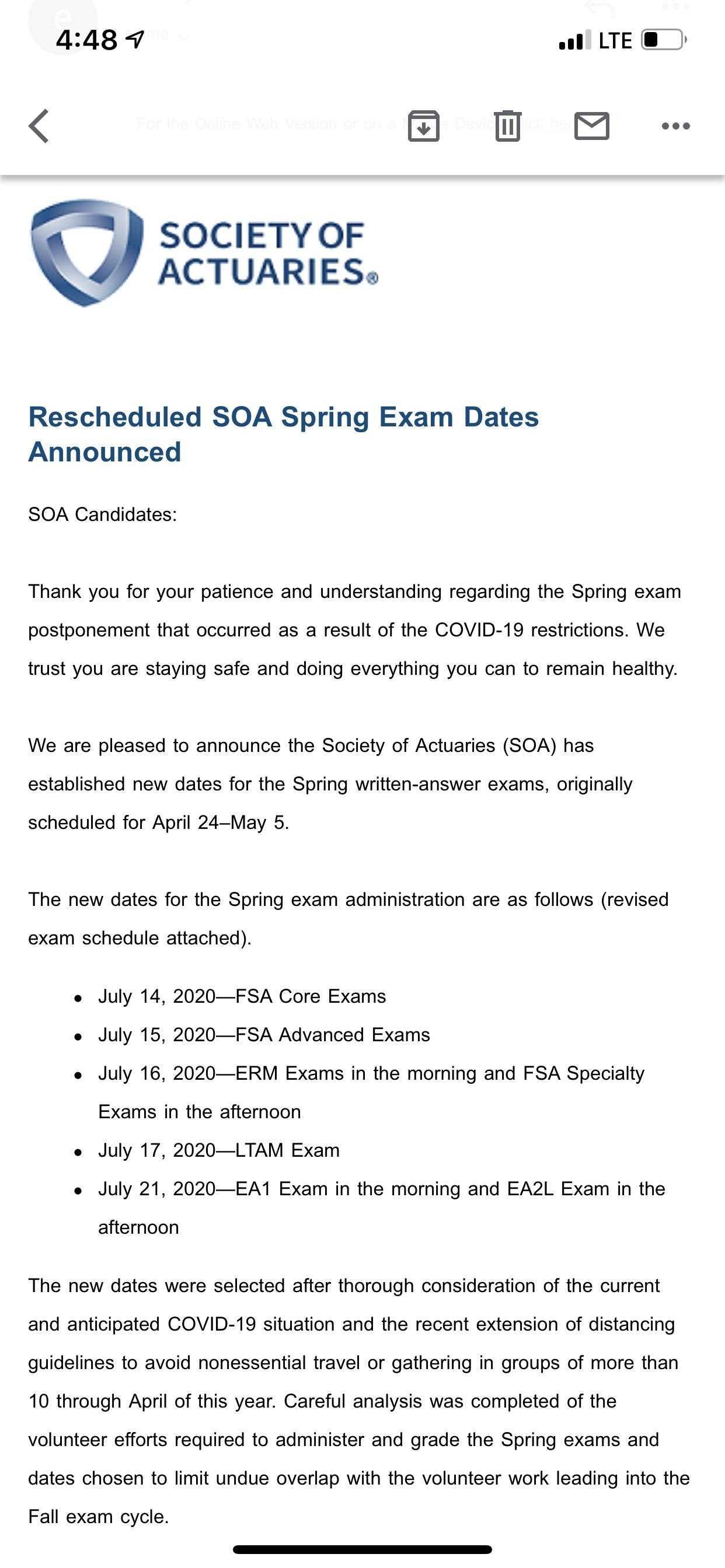 actuary p exam dates