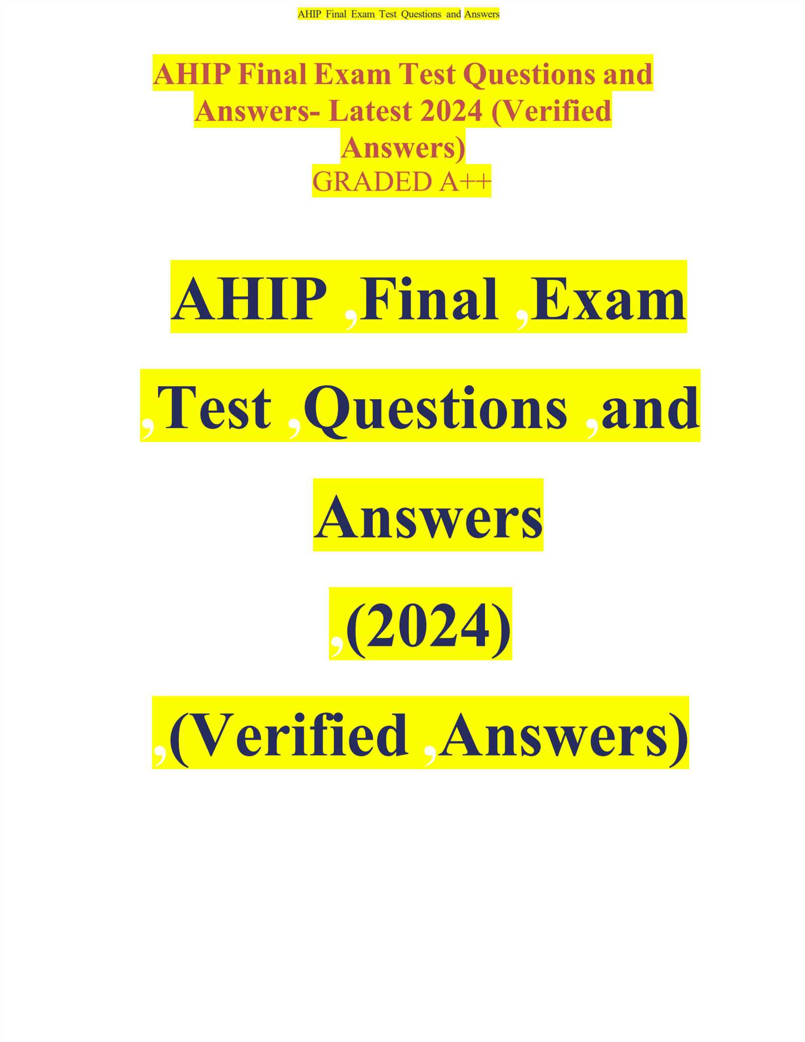 ahip exam answers