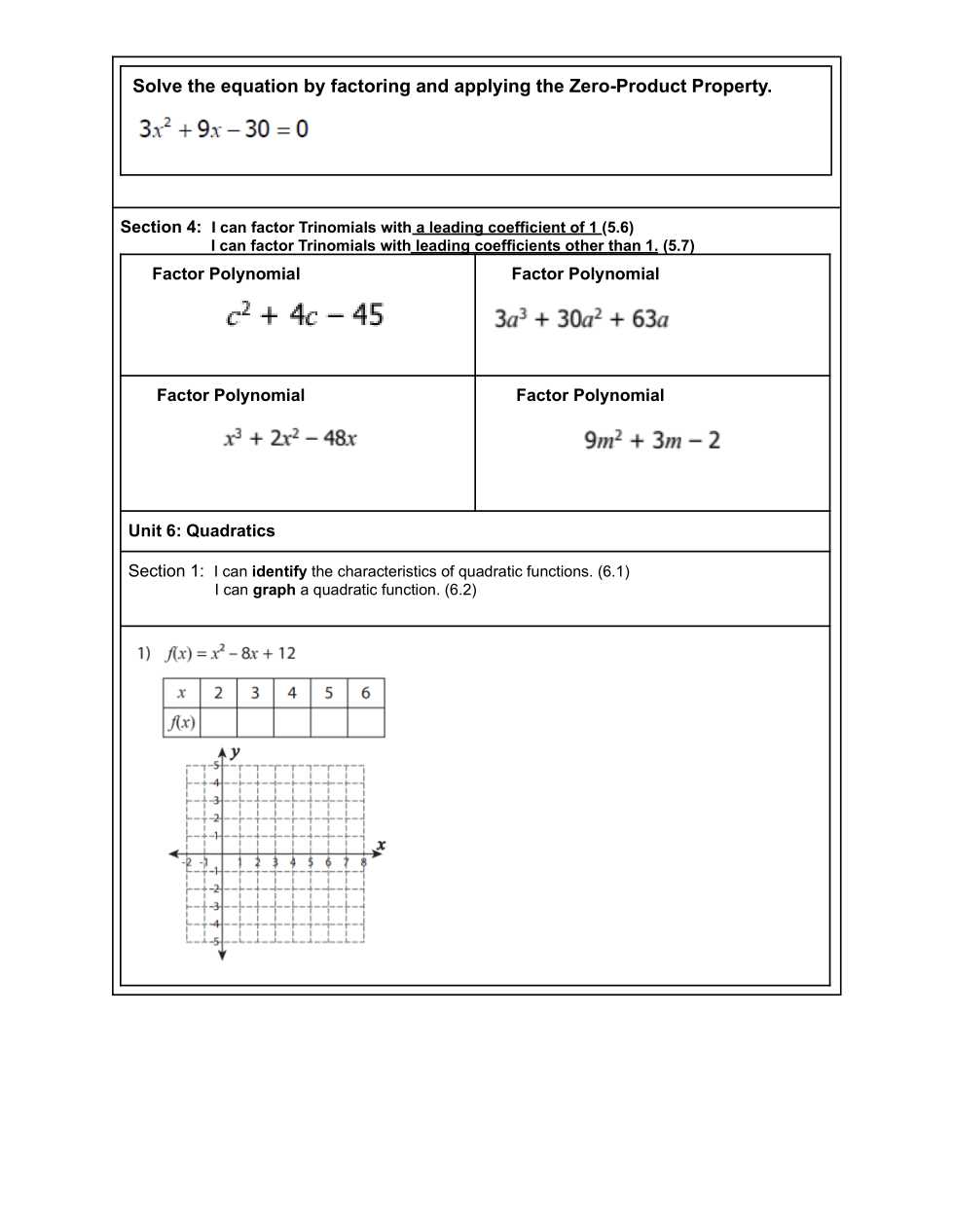 algebra 1 midterm review packet answers