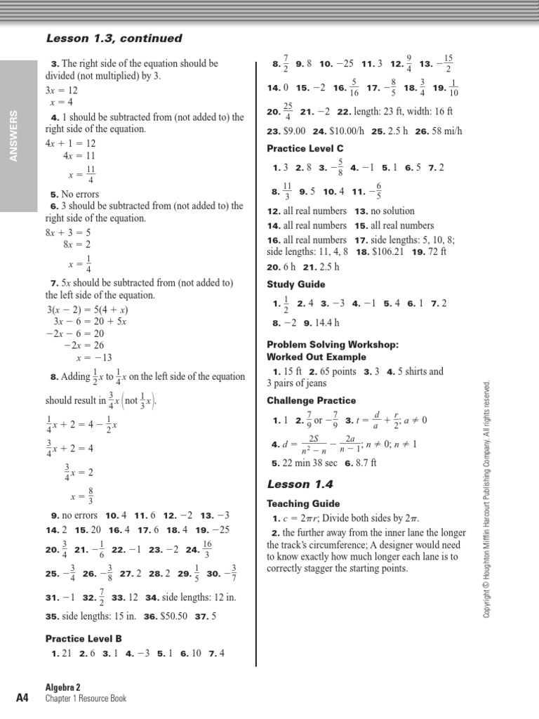 algebra 2 semester 1 exam review answers