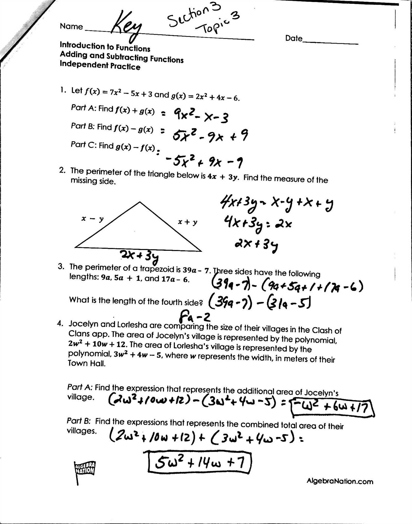 algebra nation section 3 answer key