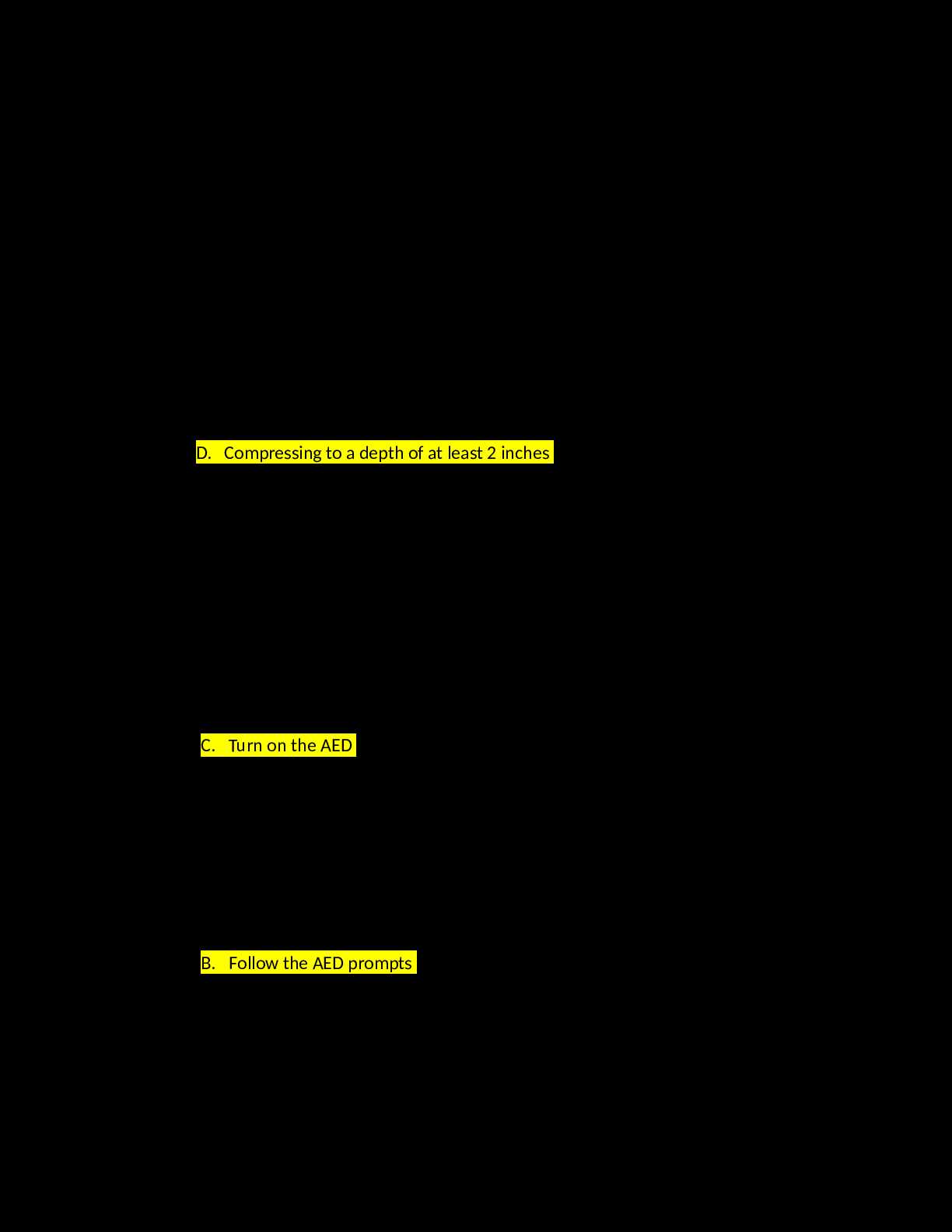 american heart association cpr exam answer key