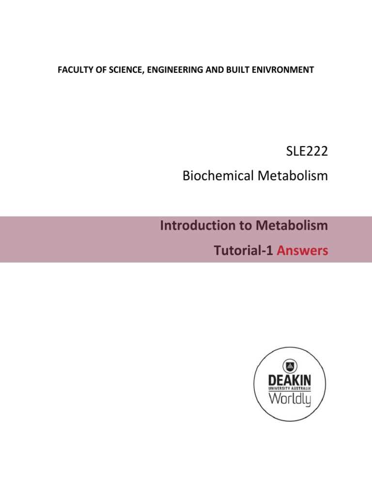 an introduction to metabolism answers