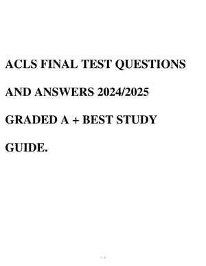 answers to acls final exam