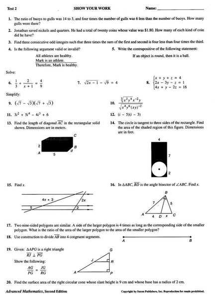 answers to saxon math course 3