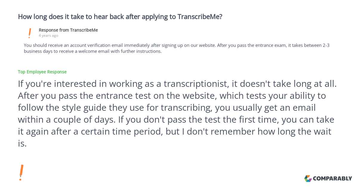 answers to transcribeme exam