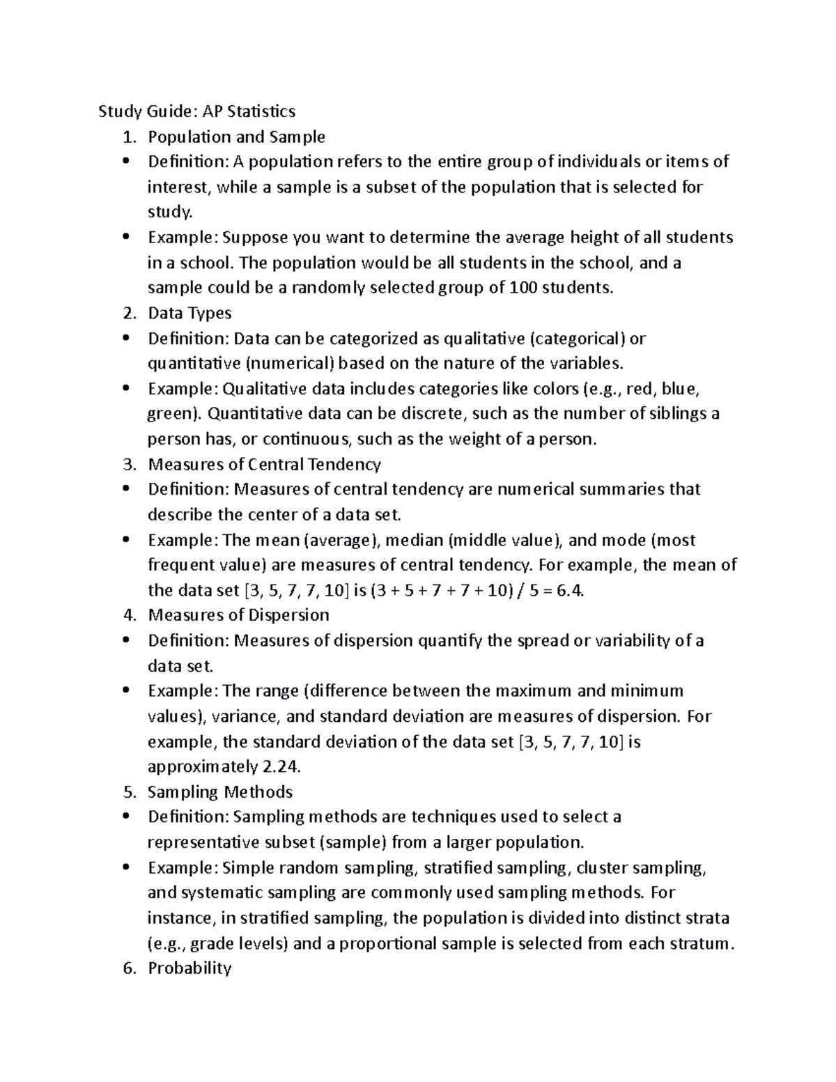 ap statistics ap exam study guide answers