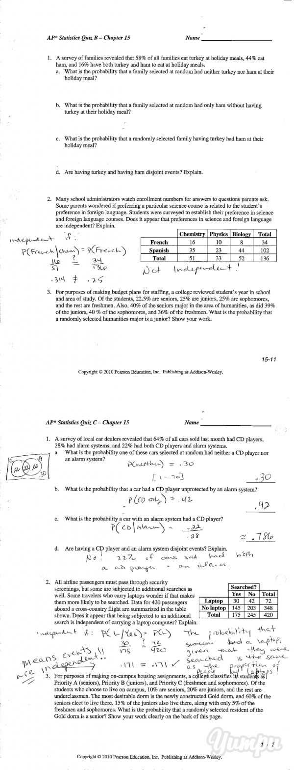 ap stats chapter 11 homework answers