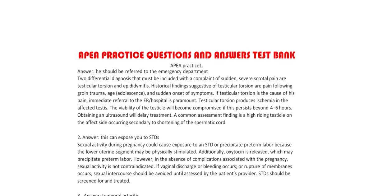 apea post predictor exam answers