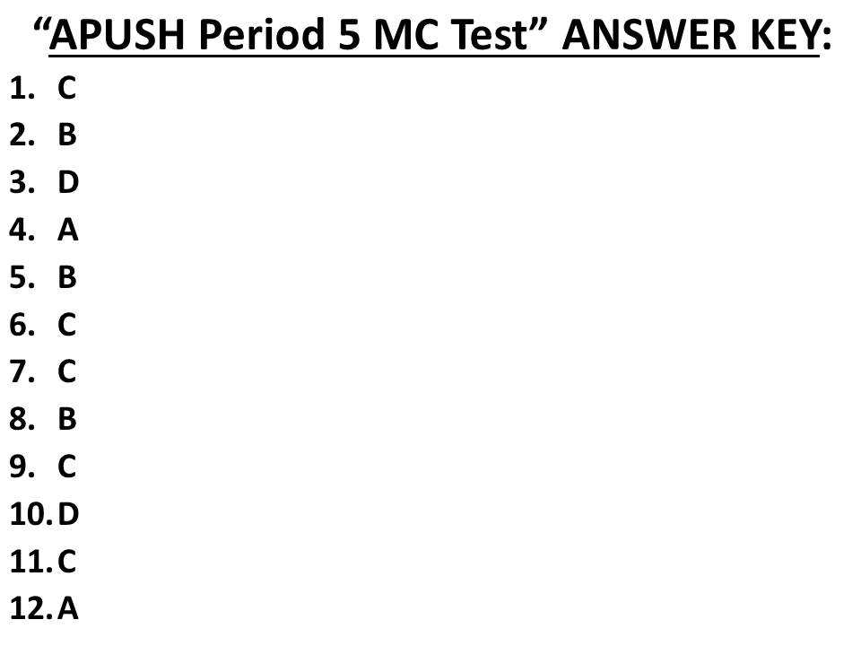 apush period 3 exam answer key