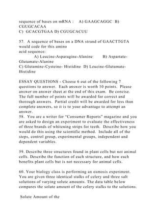 biology 101 final exam answers