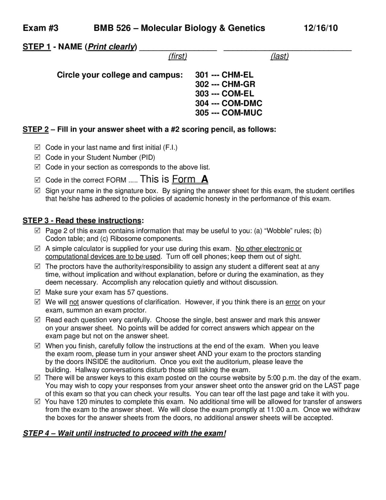 biology 2011 exam answers