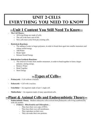 biology final exam review answer key