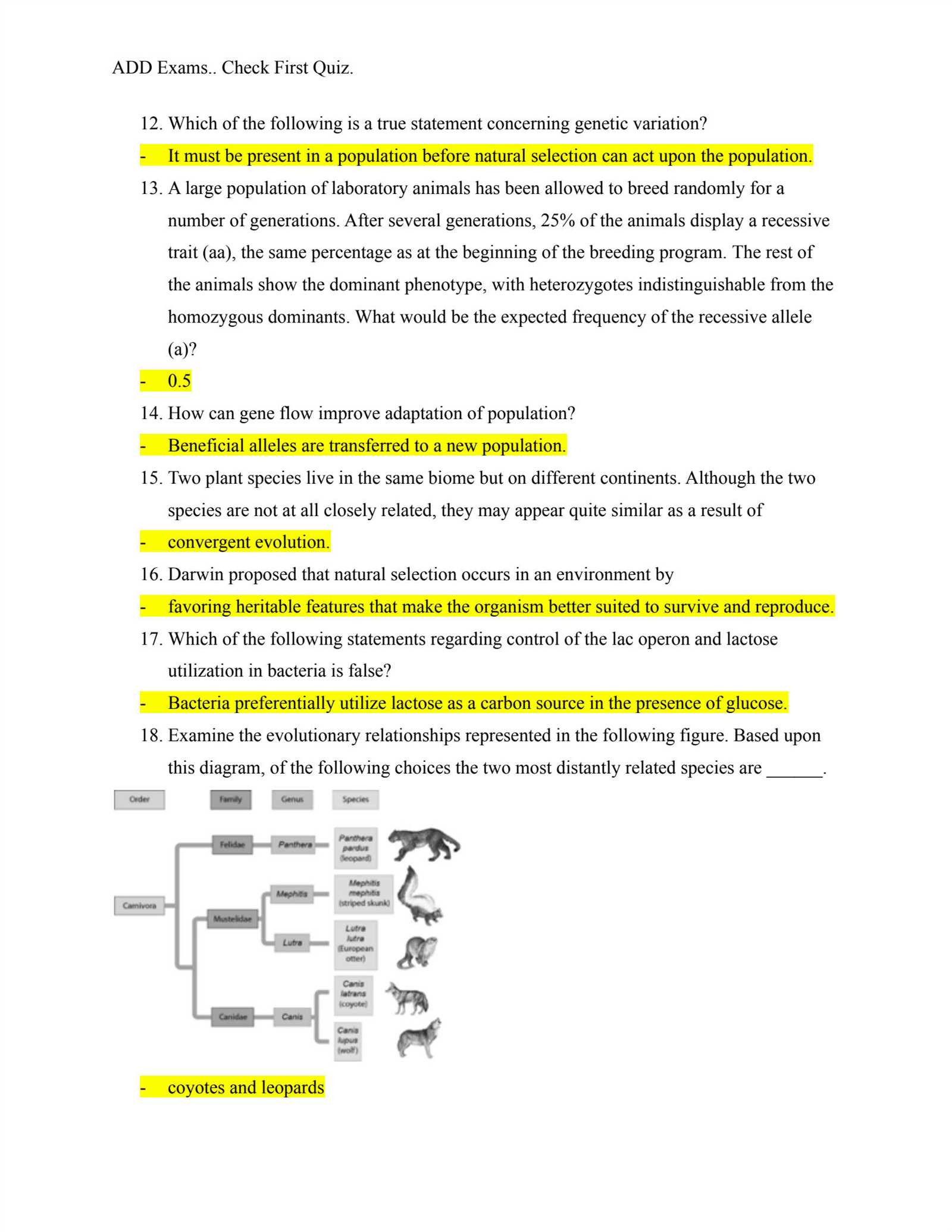 biology final exam study guide answers