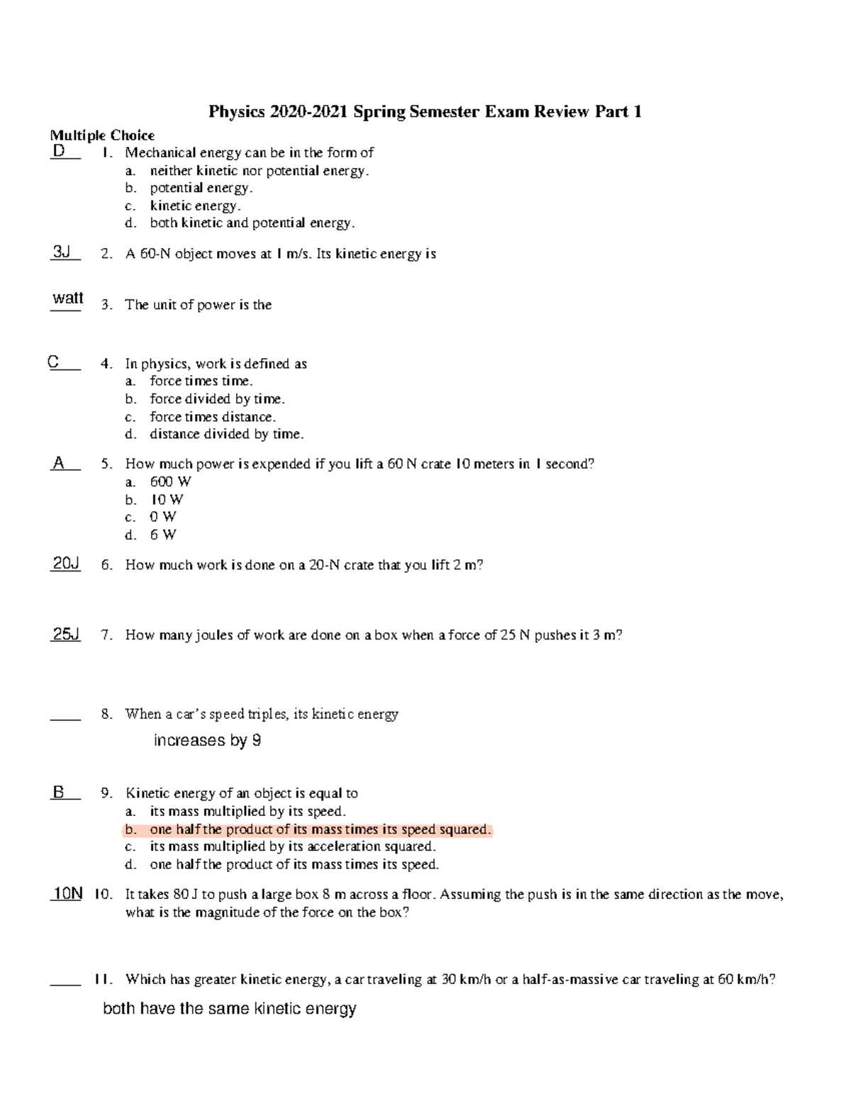 biology spring final exam review answers