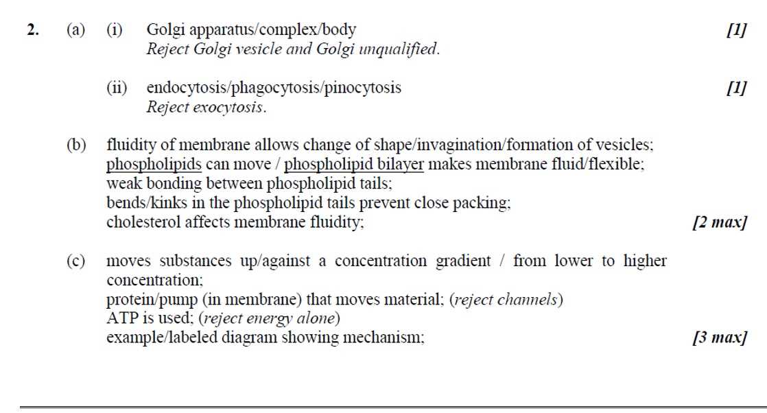 biology unit 2 exam answers