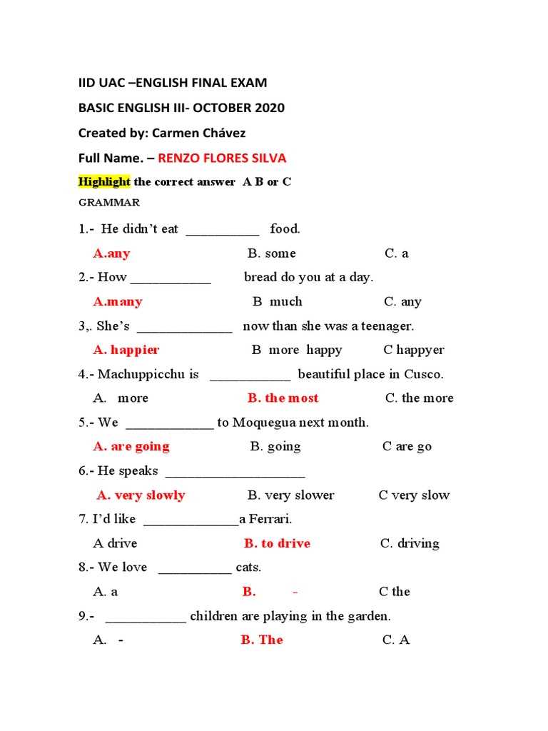 bqa final exam answers