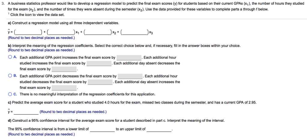 business statistics final exam answers