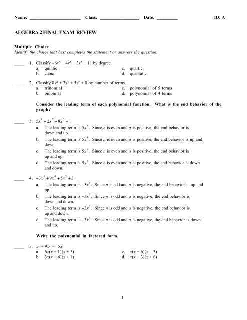 byu algebra 2 part 2 final exam answers