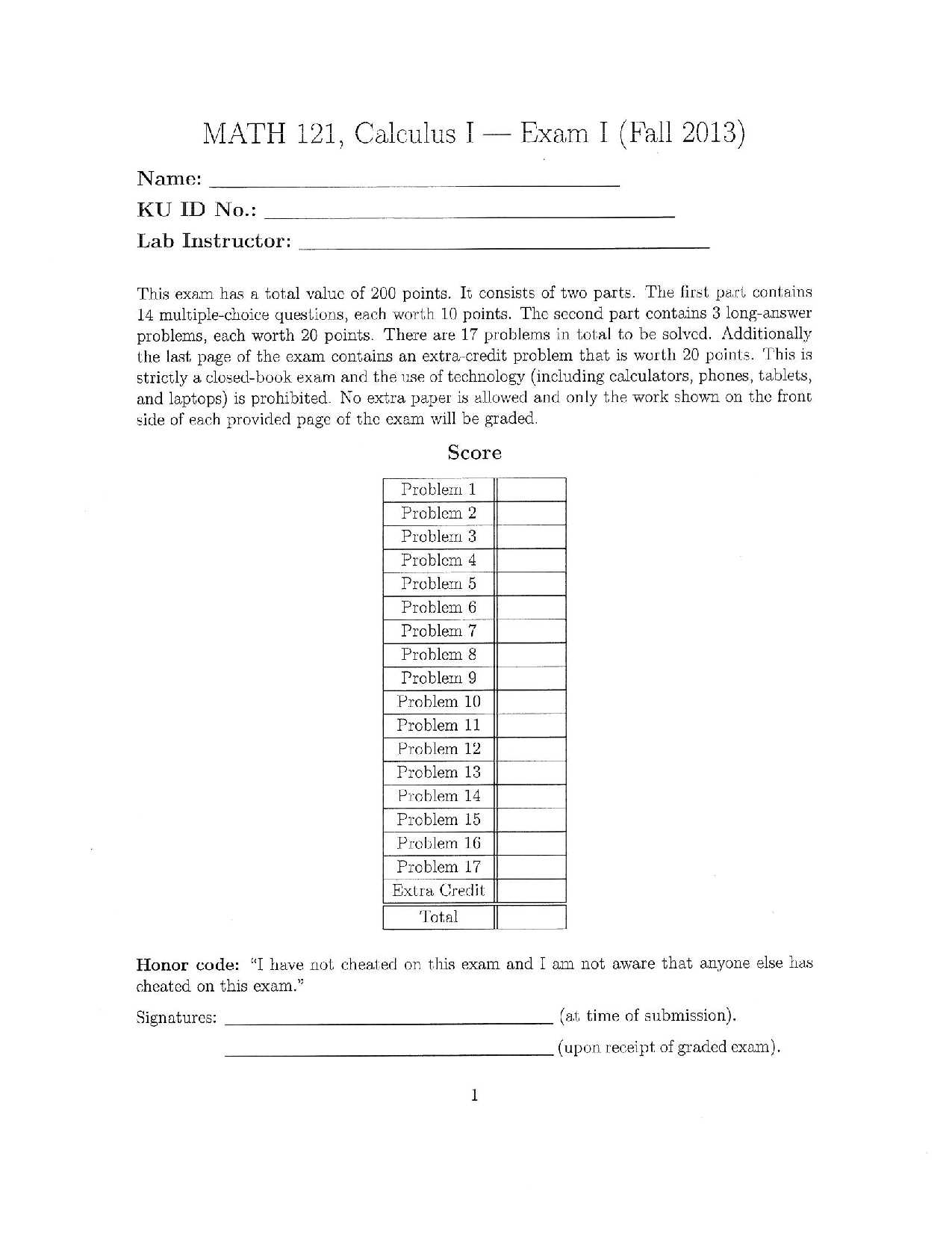 calculus exam answers