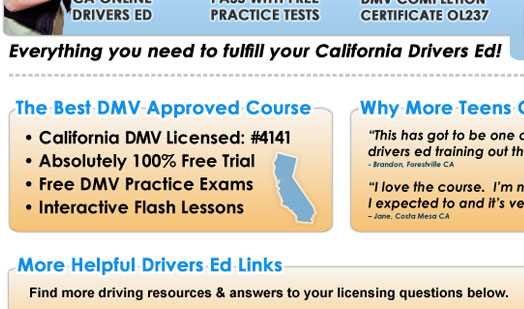 california drivers ed answers